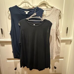 Athleta Women's Muscle Tees - Black, Navy, Cream
